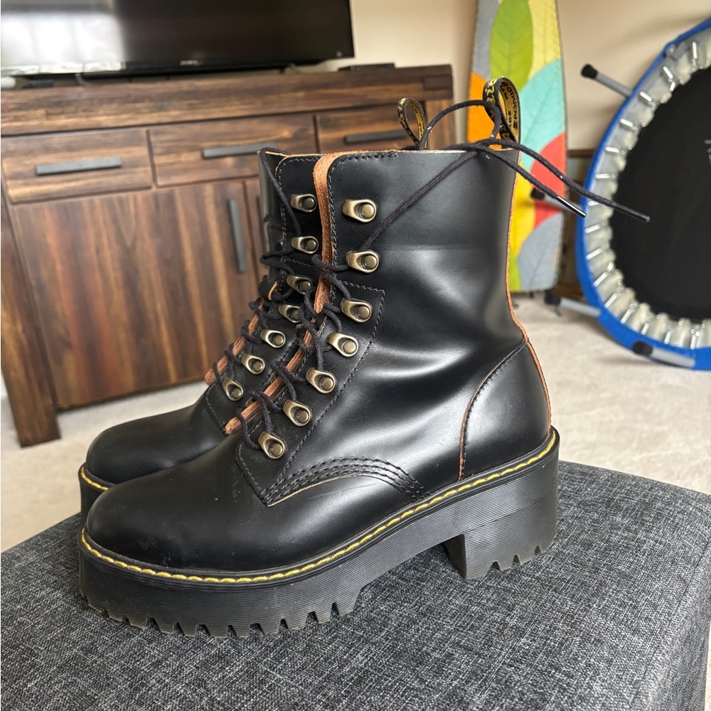 Dr. Martens Black Leather Combat Boots